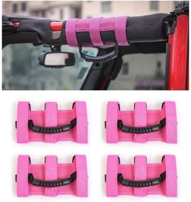 img 4 attached to 🎀 Pink Roll Bar Grab Handles for Jeep Wrangler: TJ, JK, JL & Unlimited (4 Door)