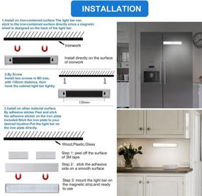 img 2 attached to HURYEE LED Under Cabinet Lighting: Rechargeable Wireless Kitchen Light with Remote Control and Timer - Dimmable Portable Night Light Bar (1 Pack)