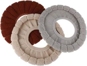 img 1 attached to Winter Pumpkin Toilet Seat Cover Pads - Set of 4, Washable & Stretchable Toilet Seat Cushion Mat with Cloth Retaining Ring, Universal Fit & Machine Washable