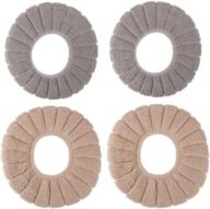 winter pumpkin toilet seat cover pads - set of 4, washable & stretchable toilet seat cushion mat with cloth retaining ring, universal fit & machine washable logo