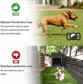 img 1 attached to 🐾 Apple AirTag Protective Case: GPS Tracking Pet Loop Holder, Soft Silicone, Anti-Scratch - Black 2Pack