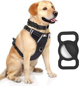 img 4 attached to 🐾 Apple AirTag Protective Case: GPS Tracking Pet Loop Holder, Soft Silicone, Anti-Scratch - Black 2Pack