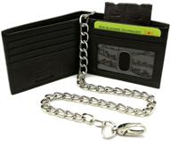 👨 rfid leather billfold wallet for men - trucker accessories in wallets, card cases, and money organizers logo