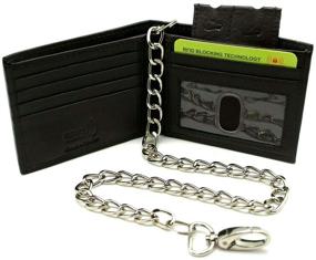 img 4 attached to 👨 RFID Leather Billfold Wallet for Men - Trucker Accessories in Wallets, Card Cases, and Money Organizers