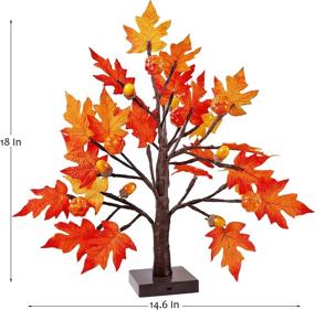 img 3 attached to 18 Inch LED Fall Tree with Lights- FORUP Lighted Maple Tree for Thanksgiving, Harvest, Fall, Halloween Festival, Home Party Table Decoration