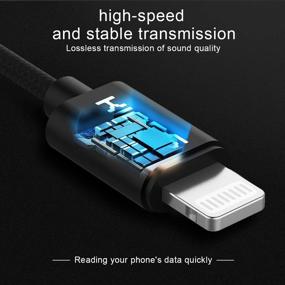 img 2 attached to 🎧 [Сертифицировано Apple MFi] Кабель Lightning для аудио 3.5 мм AUX для iPhone, совместим с iPhone 12/SE/11/11 Pro/XS/XR/X/8/8P/7/7P + Все версии iOS, для автомобиля/домашнего стерео/наушников/динамиков (Черный)