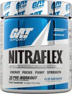 💪 gat sport nitraflex testosterone boosting powder – enhances blood flow, amplifies strength and energy, optimizes exercise performance, creatine-free (blue raspberry, 30 servings) logo