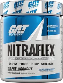 img 4 attached to 💪 GAT Sport NITRAFLEX Testosterone Boosting Powder – Enhances Blood Flow, Amplifies Strength and Energy, Optimizes Exercise Performance, Creatine-Free (Blue Raspberry, 30 Servings)