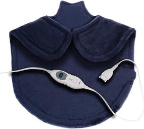 img 4 attached to 🔥 HEYNEMO Neck and Shoulder Electric Heating Pad - Back Pain and Cramps Relief, Fast-Heating Heat Wrap for Neck, Dark Blue, 3 Heat Settings, Auto Shut Off