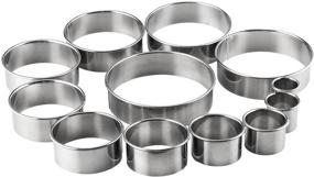 img 3 attached to 🍪 12-Piece Stainless Steel Round Cookie Cutter Set - Circle Shape for Baking Biscuits, Donuts, Pastries, and Ring Molds