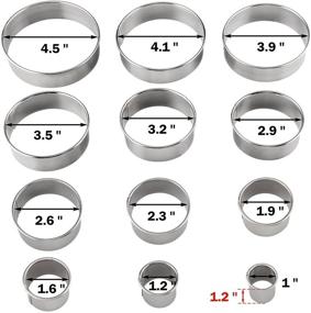 img 2 attached to 🍪 12-Piece Stainless Steel Round Cookie Cutter Set - Circle Shape for Baking Biscuits, Donuts, Pastries, and Ring Molds