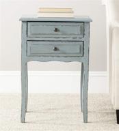 🏠 safavieh home collection lori pale blue and white smoke 2-drawer end table: stylish storage solution for your living space логотип