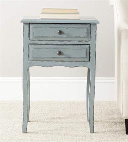 img 4 attached to 🏠 Safavieh Home Collection Lori Pale Blue and White Smoke 2-Drawer End Table: Stylish Storage Solution for Your Living Space