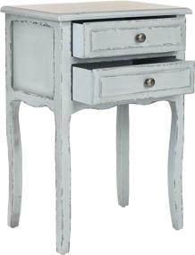 img 2 attached to 🏠 Safavieh Home Collection Lori Pale Blue and White Smoke 2-Drawer End Table: Stylish Storage Solution for Your Living Space