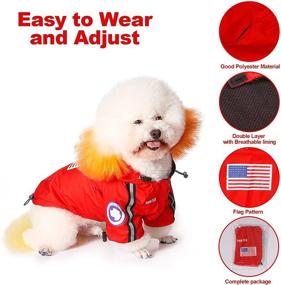 img 3 attached to 🐶 Premium Waterproof Dog Raincoat with Reflective Strip - Adjustable Lightweight Hooded Pet Clothes for All Dogs