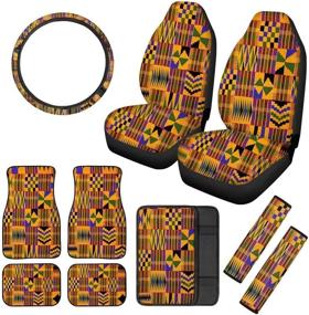 img 4 attached to BIGCARJOB African Tribal Car Protection Accessiores Full Set Of 11