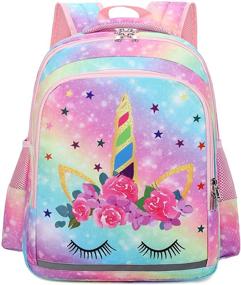 img 4 attached to Backpack Preschool Kindergarten Elementary Unicorn Rainbow Backpacks for Kids' Backpacks