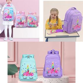 img 3 attached to Backpack Preschool Kindergarten Elementary Unicorn Rainbow Backpacks for Kids' Backpacks