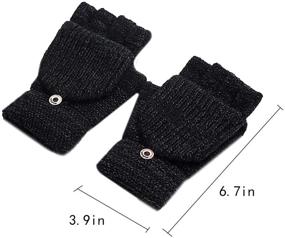 img 2 attached to Danse Jupe Knitted Convertible Fingerless Men's Accessories in Gloves & Mittens