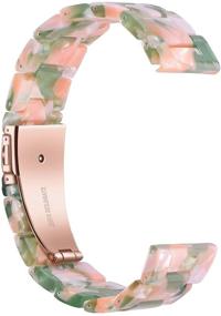 img 3 attached to 🌸 Замена браслета для умных часов Fitbit Versa/Versa 2 iLVANYA - модные смолистые браслеты для женщин и мужчин, застежка из нержавеющей стали розового золота, специальное/лайтовое издание (розово-зеленое)