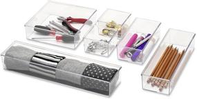 img 1 attached to 🗄️ Whitmor Clear Modular Drawer Organizers - Set of 6 Individual Pieces