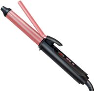 yitrust hair curler: керамический турмалиновый стайлер диаметром 1 дюйм с зажимом, жк-дисплеем, регулируемой температурой, двойным напряжением, антиожоговыми советами логотип