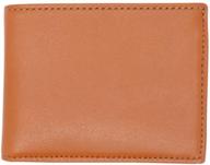 cognac genuine leather wallet bifold logo