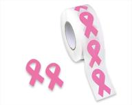 🎗️ adorable small pink ribbon shaped stickers - 500 piece roll for awareness & decoration logo