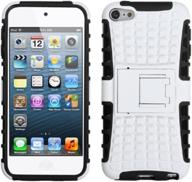 📱 asmyna advanced armor hybrid case with kickstand for ipod touch 5th generation - durable rugged design - white/black - 1 pack logo