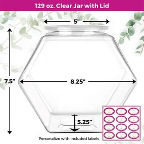 img 3 attached to 🍪 Versatile 129oz Cookie Jars: Airtight Storage Containers for Kitchen Counter, Candy Buffet, Dog Food & More - 2 Pack Set with Lid