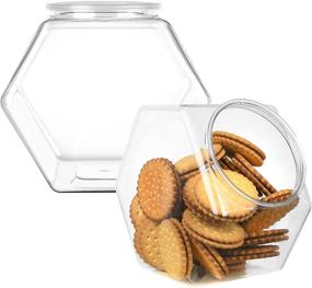 img 4 attached to 🍪 Versatile 129oz Cookie Jars: Airtight Storage Containers for Kitchen Counter, Candy Buffet, Dog Food & More - 2 Pack Set with Lid