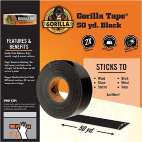 img 1 attached to 🦍 Gorilla 108084: Strong and Reliable 1.88" x 50yd Utility Tape - Black