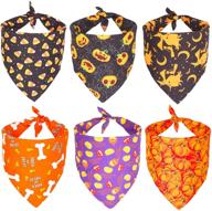 halloween dog bandana: festive pumpkin candy & witch print - perfect pet accessory! logo