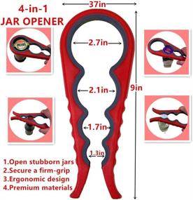 img 3 attached to Multifunctional Kitchen Tool Set: 3-Piece Can Opener & Bottle Opener Combo, 5-in-1, including a Rubber Bottle Lid Opener, Non-Slip Clip - Easy Lid Opening for All Types of Kitchen Cans