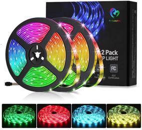 img 1 attached to 🌈 Водонепроницаемая гирлянда с LED-полоской SELIAN 5050 32,8 фута/2x5 м - музыкальные светодиодные веревочные огни RGB с блоком питания 12В для домашнего интерьера