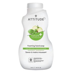 img 2 attached to ATTITUDE Hypoallergenic Foaming Hand Soap Refill, Green Apple & Basil, Large 35.2 oz Bottle