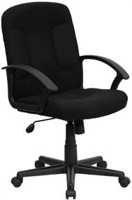 img 2 attached to 🔍 Optimize your Search: Flash Furniture Mid-Back Black Fabric Executive Swivel Office Chair with Nylon Arms