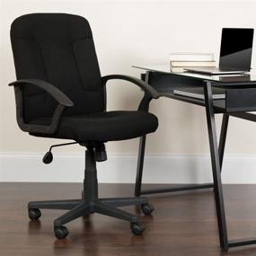 img 3 attached to 🔍 Optimize your Search: Flash Furniture Mid-Back Black Fabric Executive Swivel Office Chair with Nylon Arms