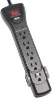 💡 tripp lite super7b black surge protector power strip, 7 outlets, 7ft cord, right angle plug, 2160 joules, $75k insurance logo