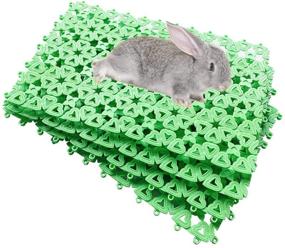 img 3 attached to 🐇 H amiledyi Rabbit Cage Mats Floor Plastic Feet Pads Mat for Pet Cats Dogs Bunny Hamster Rat Chinchilla Guinea Pig: Durable and Comfortable Flooring Solution for Small Pets