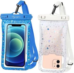 img 4 attached to 📱 2 Pack Rynapac A06 TPU Floating Waterproof Cellphone Pouch with Airbag, IPX8 Cell Phone Dry Bags, Up to 7’’ – Perfect for Kayaking, Traveling, Swimming, Boating, Fishing, Hiking, SUP, and River Tubing