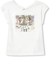 👧 children's place simply white girls' graphic t-shirt - tops, tees, and blouses logo