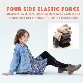 img 1 attached to 🔥 Warm Winter Footed Tights: HowJoJo Girls Fleece Lined Leggings, High Waist Pants