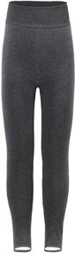 img 4 attached to 🔥 Warm Winter Footed Tights: HowJoJo Girls Fleece Lined Leggings, High Waist Pants