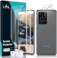 🔒 премиум-защита экрана и линз lϟk [2+3 набор] совместимая с samsung galaxy s20 ultra 6.9 дюймов - поддержка отпечатков пальцев, без пузырьков, в комплекте рамка выравнивания логотип