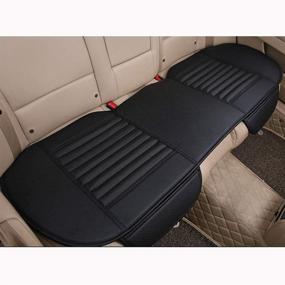 img 4 attached to 🚗 D-Lumina Back Seat Cover - Car Rear Seats Bottom Cushion, Universal, Breathable PU Leather, Bamboo Charcoal Filled, Black, 4 Season Protection (51.97 X 23.23 Inch)
