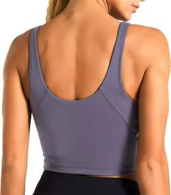 img 3 attached to Ruzixt Women's Padded Sports Bra Longline Camisole Crop Tank Tops for Seamless Workout Fitness and Yoga Activities