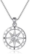 eleshow christmas gifts for her: zircon compass necklace, perfect wedding anniversary and valentines jewelry gifts for girlfriend, wife - 18"+2" extender logo