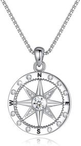 img 4 attached to ELESHOW Christmas Gifts for Her: Zircon Compass Necklace, Perfect Wedding Anniversary and Valentines Jewelry Gifts for Girlfriend, Wife - 18"+2" Extender