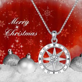 img 2 attached to ELESHOW Christmas Gifts for Her: Zircon Compass Necklace, Perfect Wedding Anniversary and Valentines Jewelry Gifts for Girlfriend, Wife - 18"+2" Extender